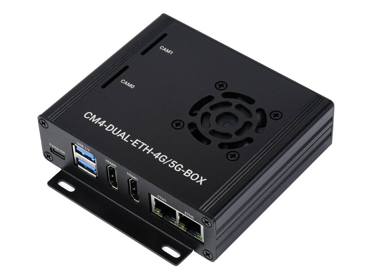 WaveShare Dual Gigabit Ethernet 5G/4G Mini-Computer without Raspberry Pi CM4 Meta-0