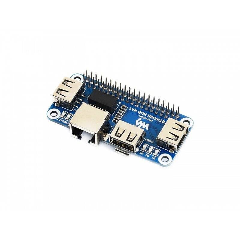 WaveShare Ethernet USB HUB HAT for Raspberry Pi 1x RJ45 3x USB-5