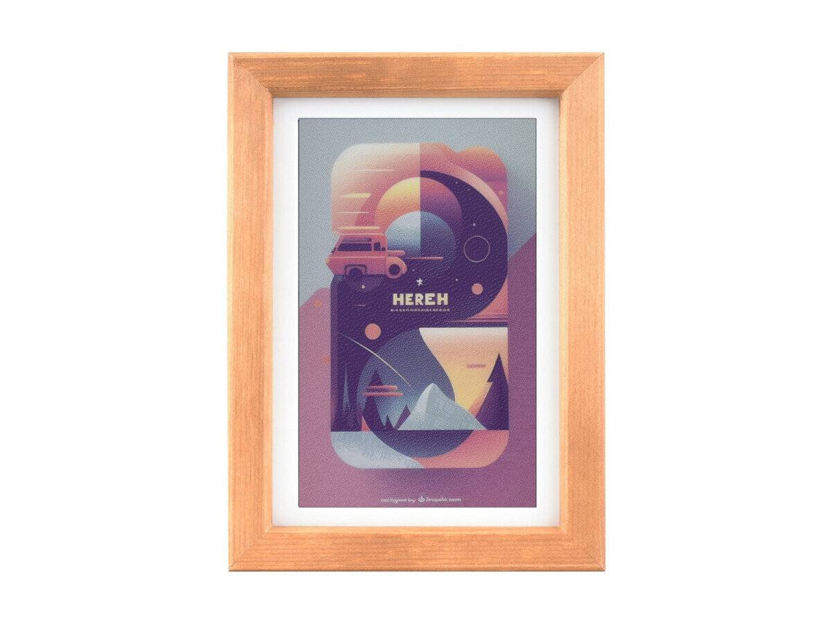 WaveShare 7.3inch ACeP 7-Color E-Paper Solid Wood Photo Frame 800x480 with Batteries-0