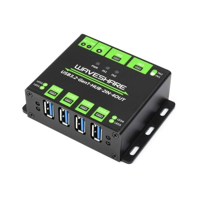WaveShare Industrial Grade USB HUB 4x USB 3.2 Ports Switchable Dual Hosts-5