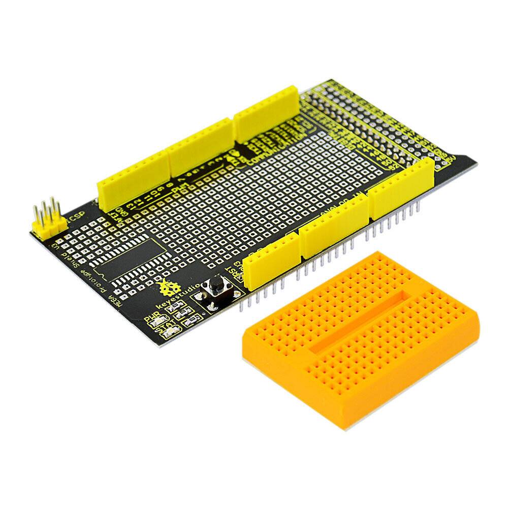 Keyestudio MEGA Protoshield Prototype Expansion Board V3 for Arduino with Breadboard-0