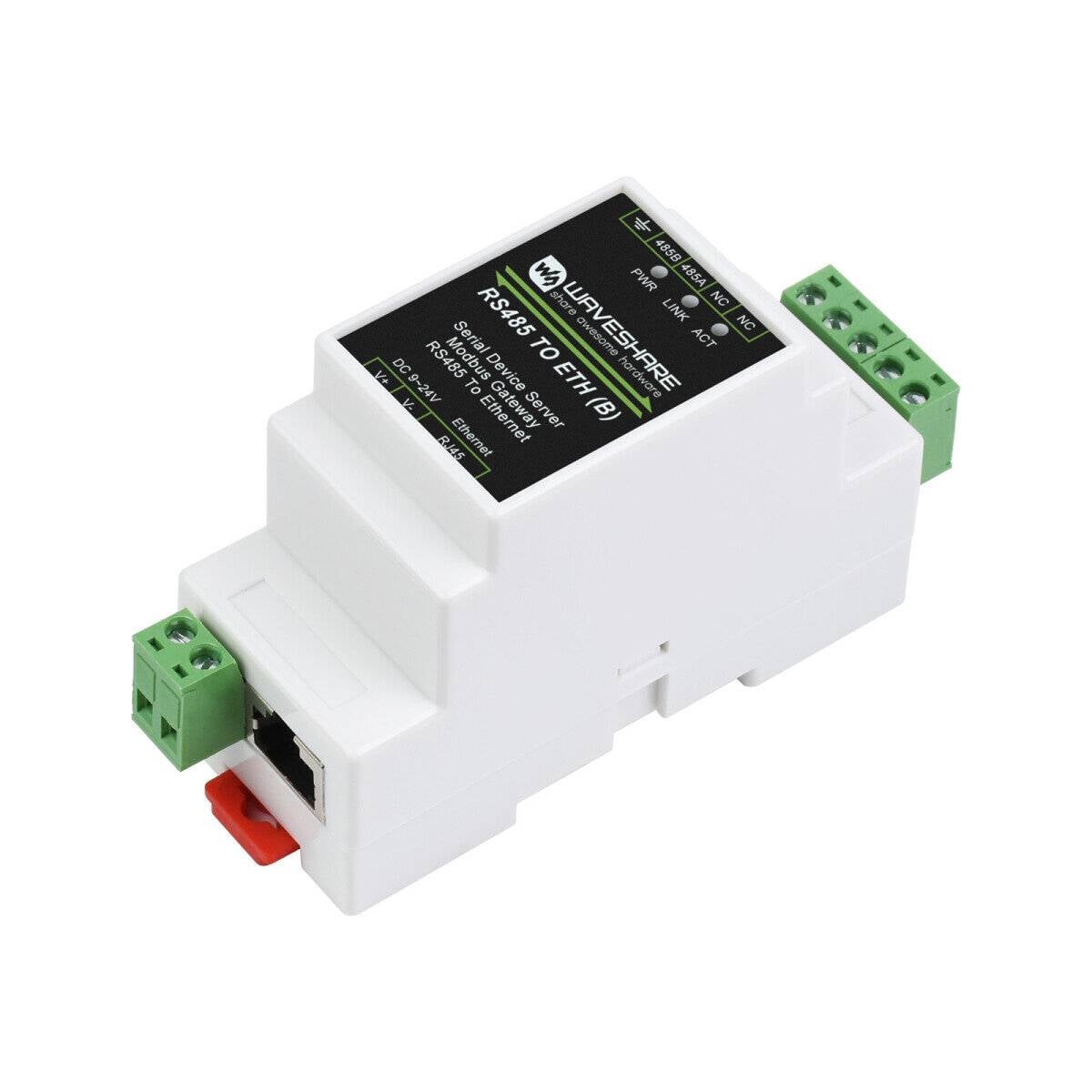 WaveShare Industrial Serial Server with POE Function RS485 to RJ45 Ethernet TCP/IP-0