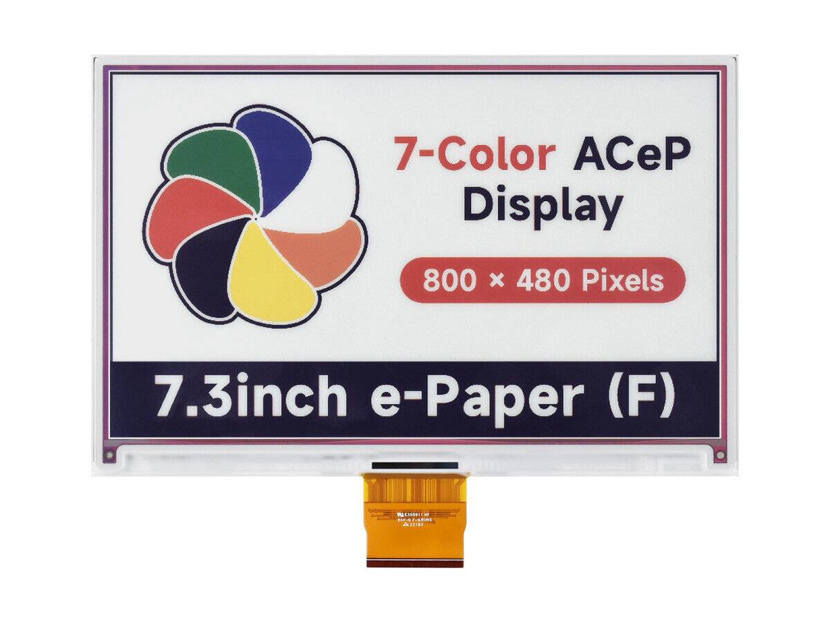 WaveShare 7.3inch ACeP 7-Color e-Paper E-Ink Raw Display 800x480 Pixels