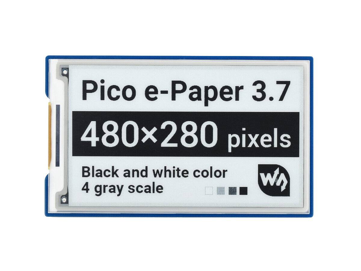 WaveShare 3.7inch E-Paper E-Ink Display Module for Raspberry Pi Pico 480x280 Black White SPI-0