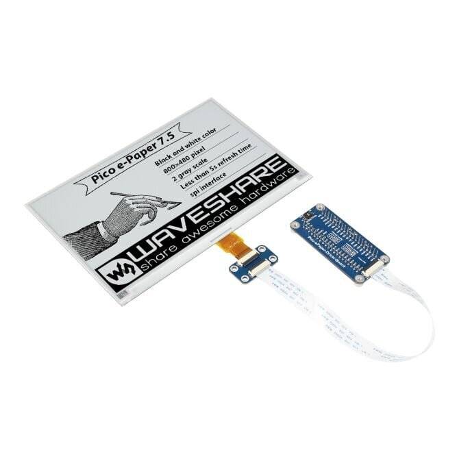 7,5 Zoll E-Paper Display Modul für Raspberry Pi Pico, 800×480, schwarz/weiß-3