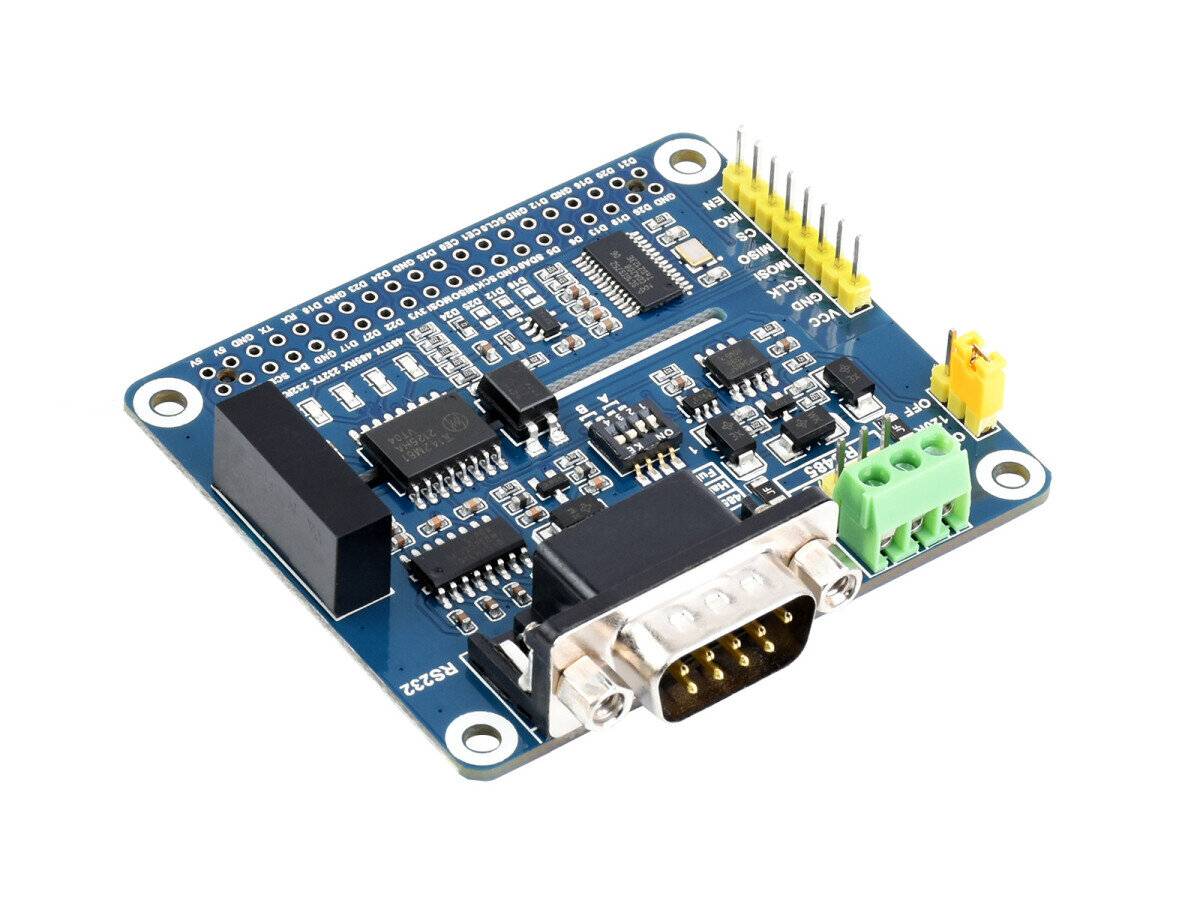 WaveShare Isolated RS485 RS232 Expansion HAT for Raspberry Pi SPI Control-0