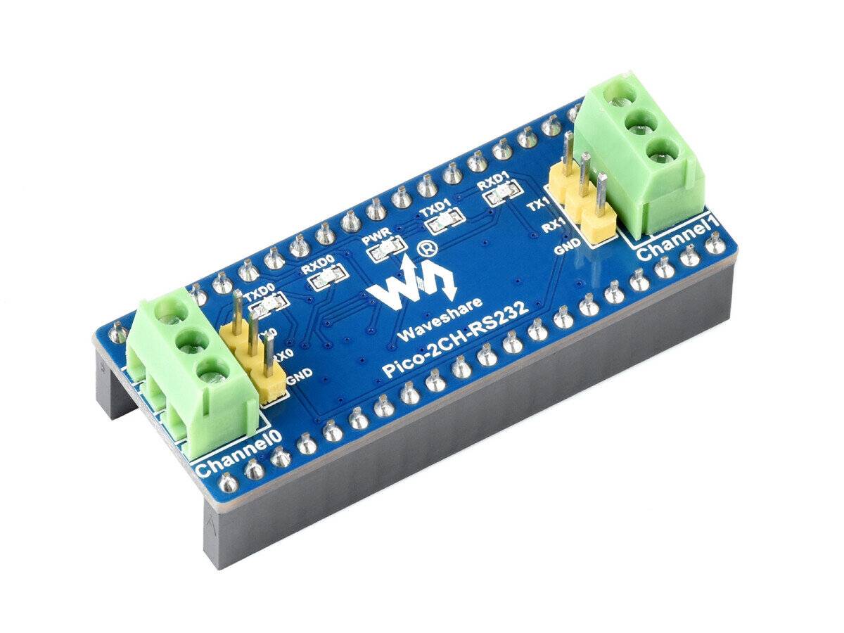 WaveShare 2-Channel RS232 Module for Raspberry Pi Pico, SP3232EEN Transceiver, UART To RS232-0