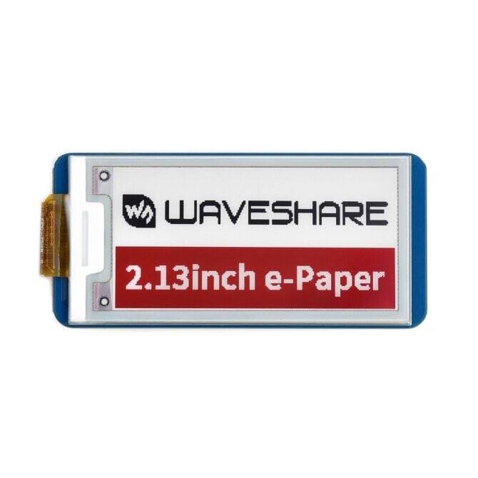 WaveShare 2.13inch E-Paper E-Ink Display Module (B) for Raspberry Pi Pico, 212×104, Red / Black / White, SPI-5