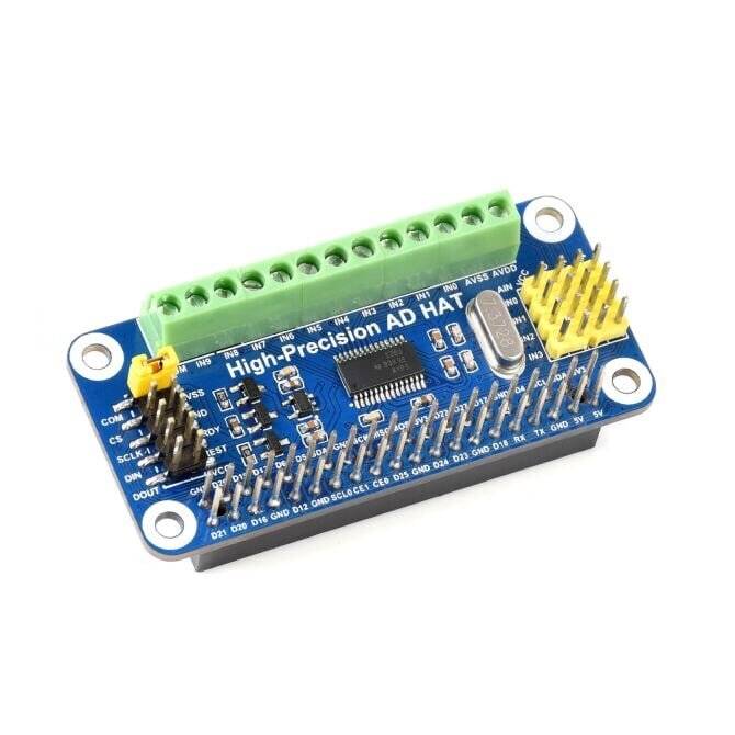 WaveShare High-Precision AD HAT For Raspberry Pi ADS1263 10CH 32Bit ADC-0