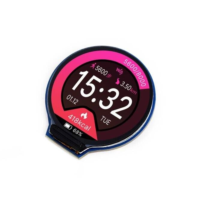 WaveShare 1.28inch Round LCD Display Module 240x240, 65K RGB for Arduino/Raspberry Pi-0