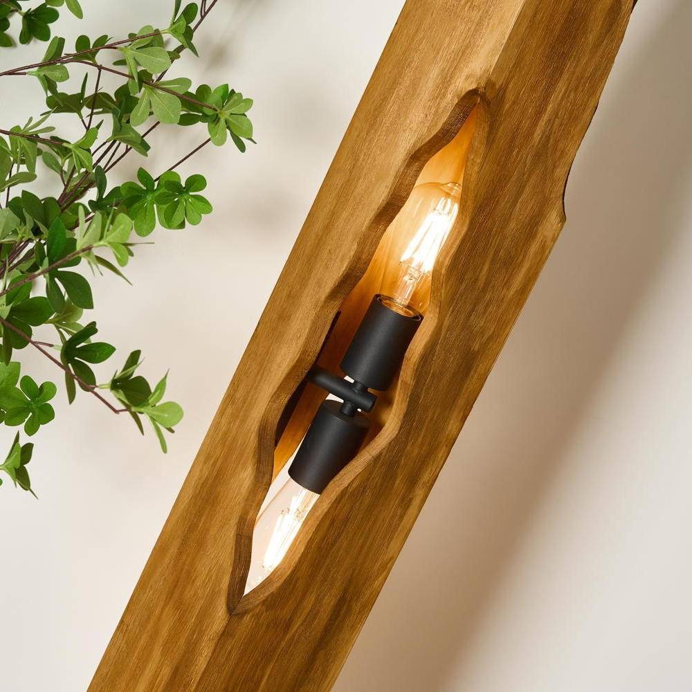 Stehleuchte Venus in Natur und Schwarz E27 4-flammig-3