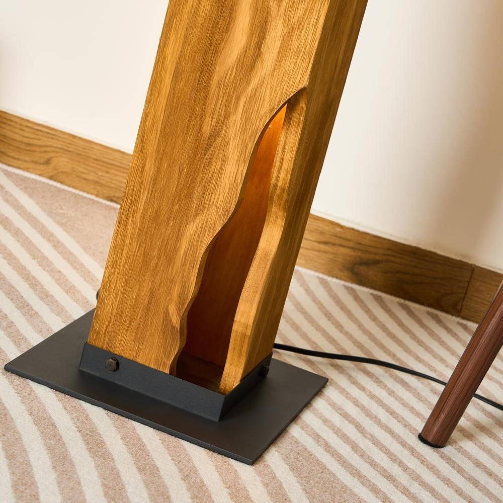 Stehleuchte Venus in Natur und Schwarz E27 4-flammig-4