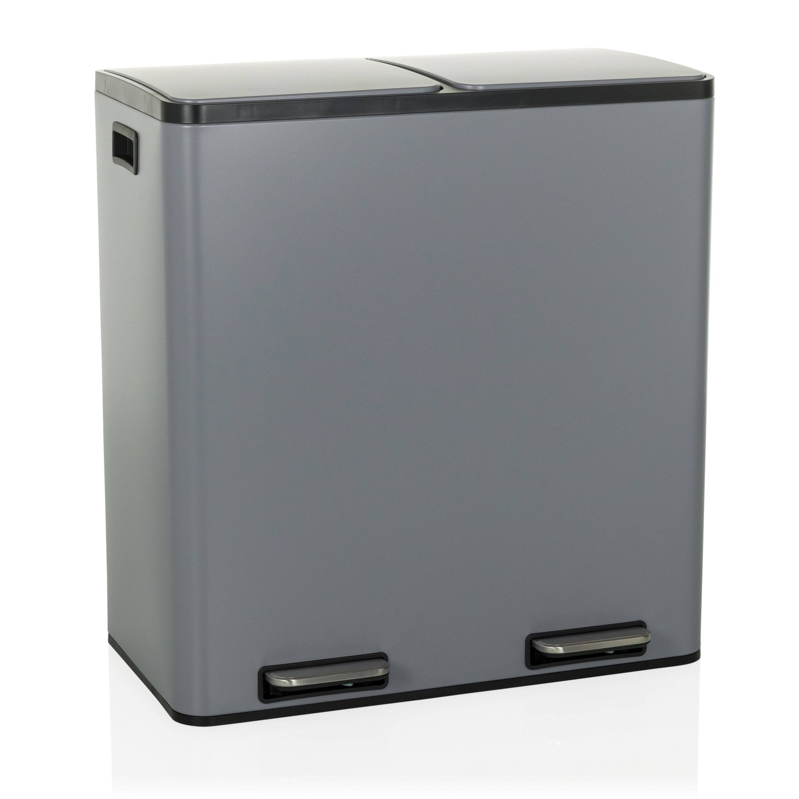 Abfallsammler Mülltrennsystem Clean 13 - 60L (2x30L) Stahl grau hjh OFFICE-0