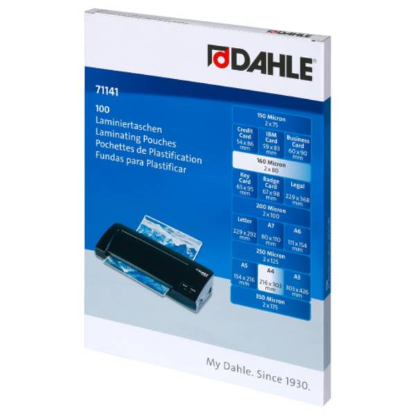 NOVUS DAHLE - Laminiertaschen A4 160mi 100er 213x303mm/2x80micron/Pack