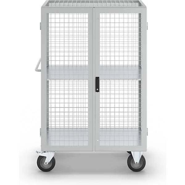 ESD-Etagenwagen Doppelflügeltür 1 Etagenboden lichtgrau. TAKKT Industrial & Packaging GmbH 80635749-1