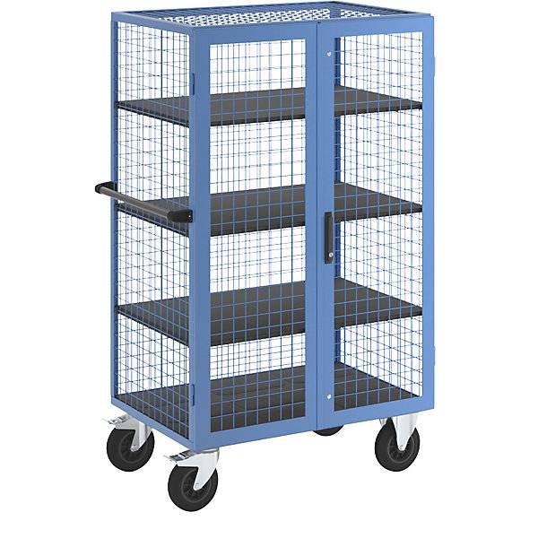 Etagenwagen Doppelflügeltür 3 Etagenböden lichtblau. TAKKT Industrial & Packaging GmbH 80635449