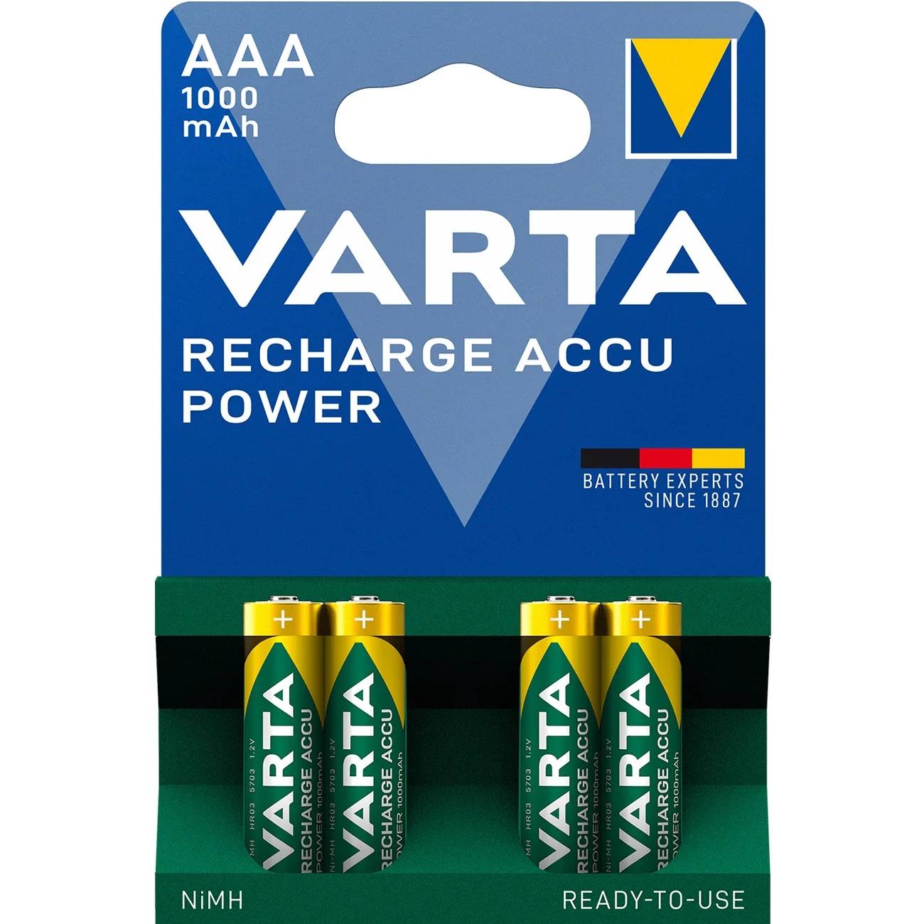Varta Recharge Accu Power 5703 Micro AAA Akku 4er Blister-0