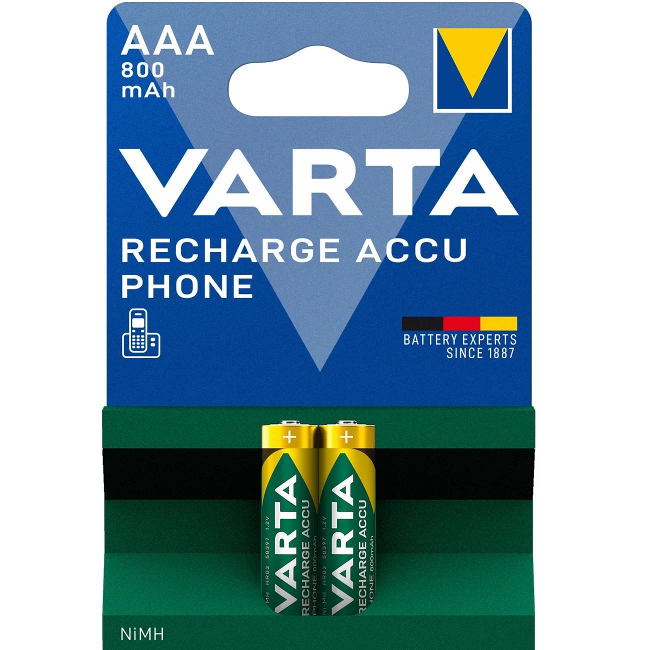 Varta Recharge Accu Phone T398 Micro AAA Akku 2er Blister-0