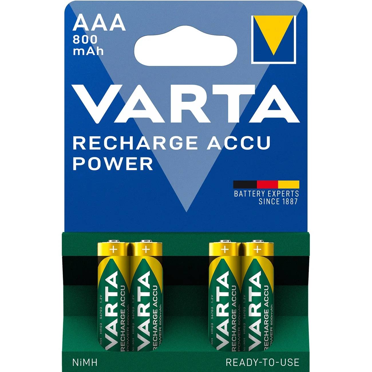 Varta Recharge Accu Power 56703 Micro AAA Akku 4er Blister-0