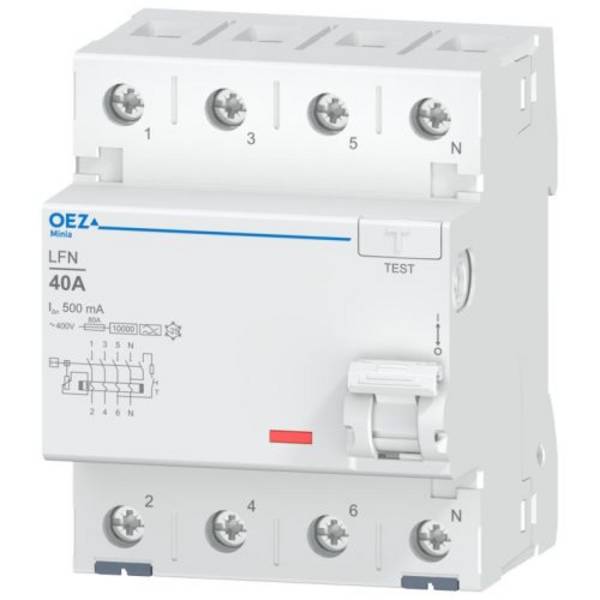 40A FI-Schalter 4-pol. 500mA, AC 400V, RCD