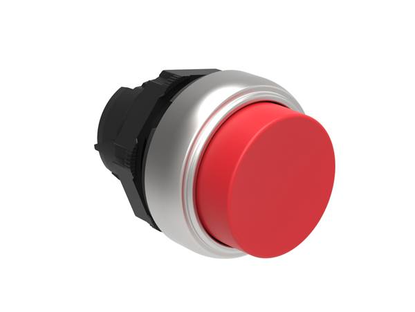 Lovato electric LPCB204 Drucktaster Rot vorstehend Ø22mm, Platinum Serie, Kunststoff mit Verchromung