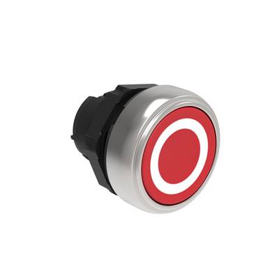 Lovato electric LPCB1104 Drucktaster, Rot mit Symbol "0", Ø22mm Platinum Serie, Kunststoff mit Verchromung, Bündig-0