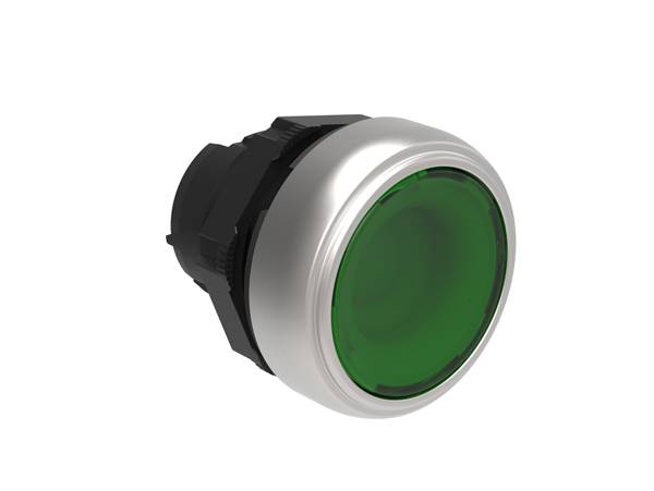 Lovato electric LPCBL103 Leuchtdrucktaster Grün, Bündig Ø22mm, Platinum Serie, Kunststoff mit Verchromung