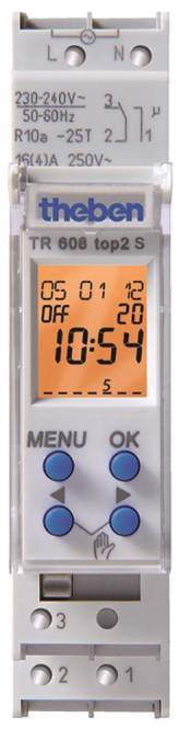 THEB Zeitschaltuhr digital TR608top2S 24H/7T mit Gangreserve 1TE 1K 56SP Install.Baumaterial-0
