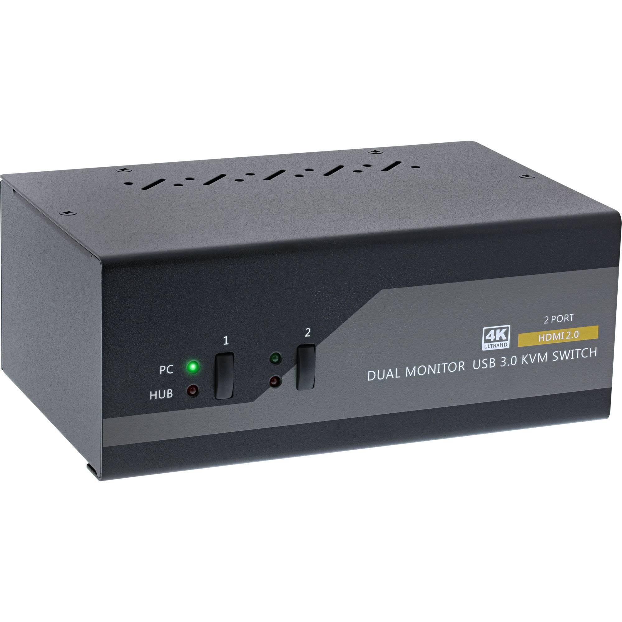 InLine® KVM Desktop Switch, 2-fach, Dual Monitor, HDMI, 4K, USB 3.0, Audio-0