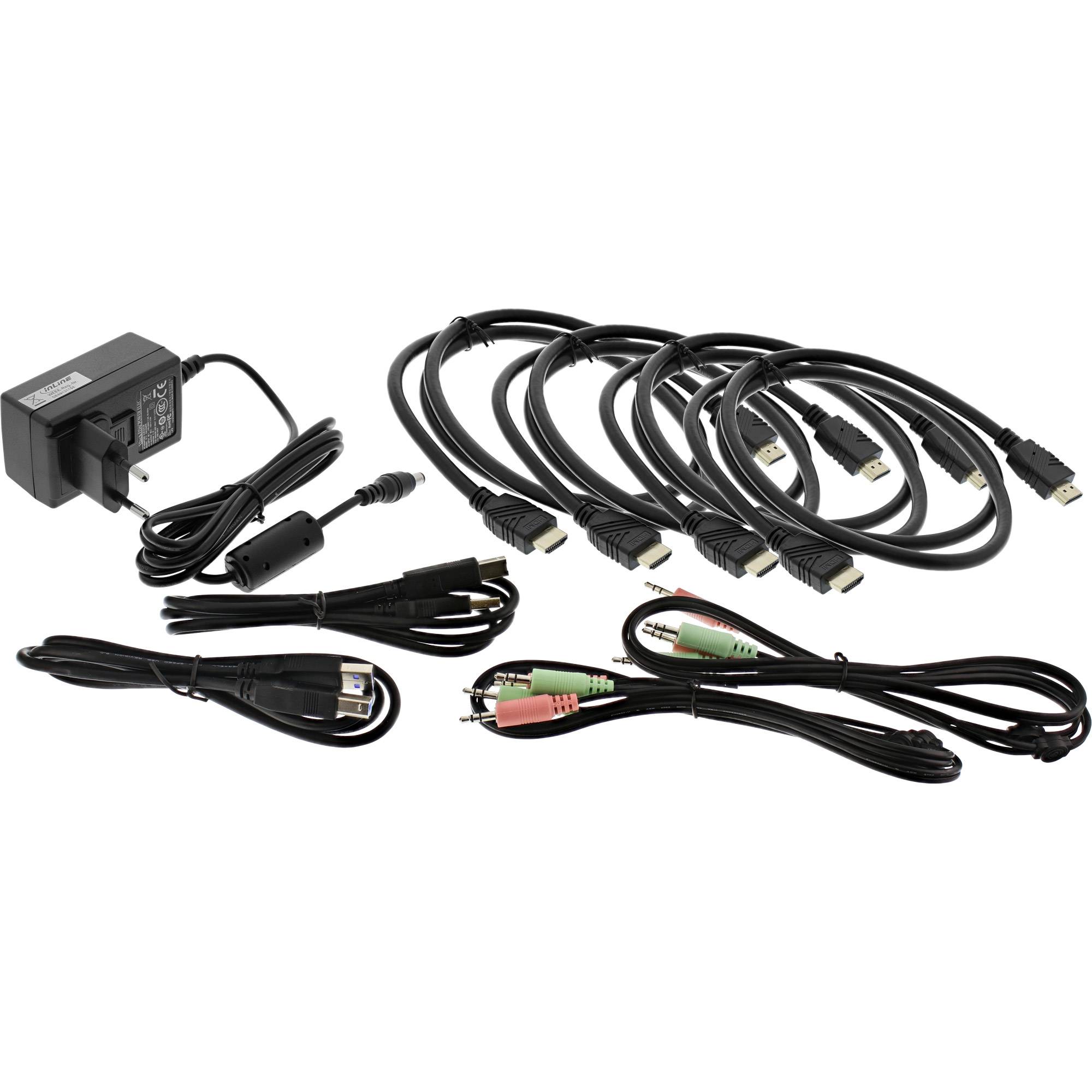 InLine® KVM Desktop Switch, 2-fach, Dual Monitor, HDMI, 4K, USB 3.0, Audio-2