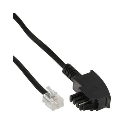 InLine® TAE-F Kabel, 6polig/4adrig, für Import, TAE-F Stecker / RJ11 Stecker, 3m-0