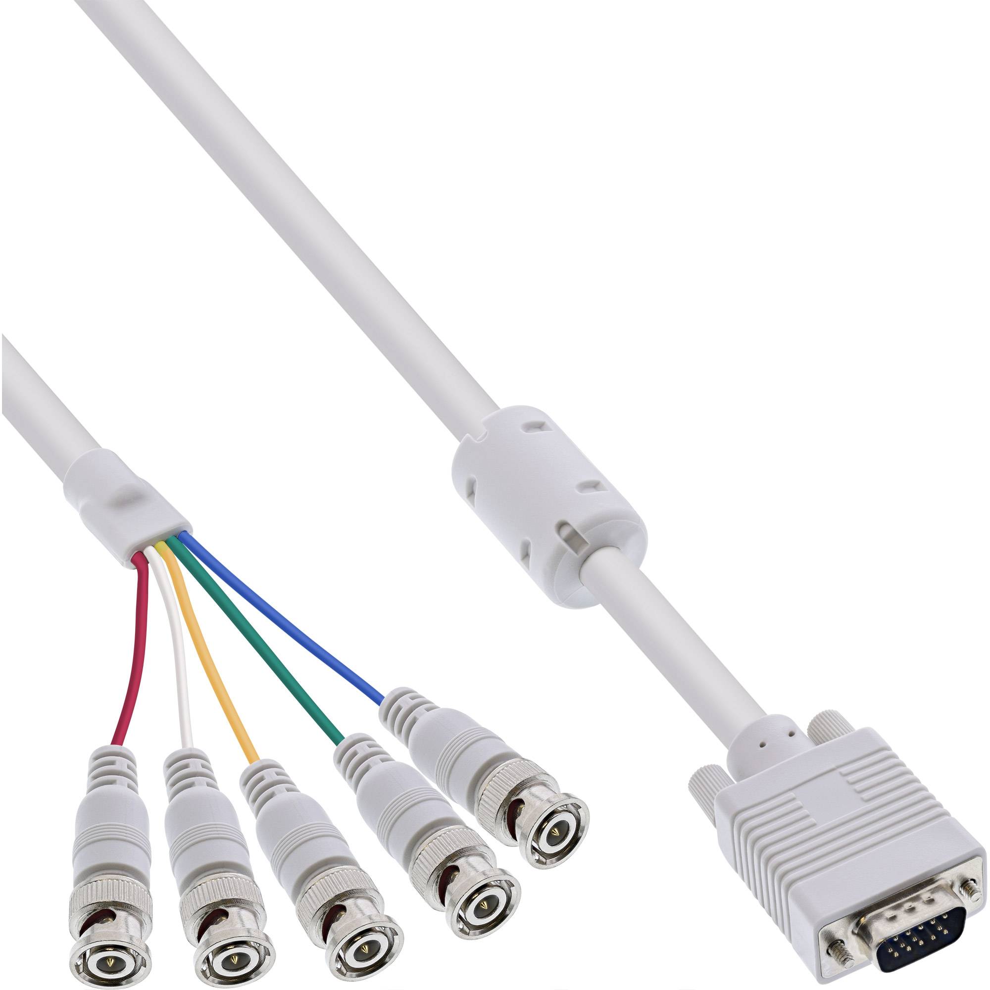 InLine® VGA BNC Kabel, 5x BNC Stecker an 15pol HD Stecker, 5m-0