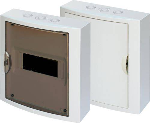 Aufputz IP30 Sicherungskasten Verteiler 1-reihig 8 Module, Installation im Innenbereich, Öffnen links + rechts-0