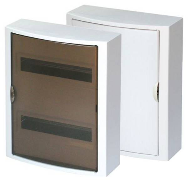 Aufputz IP30 Sicherungskasten Verteiler 2-reihig 28 Module, Installation im Innenbereich, Öffnen links + rechts