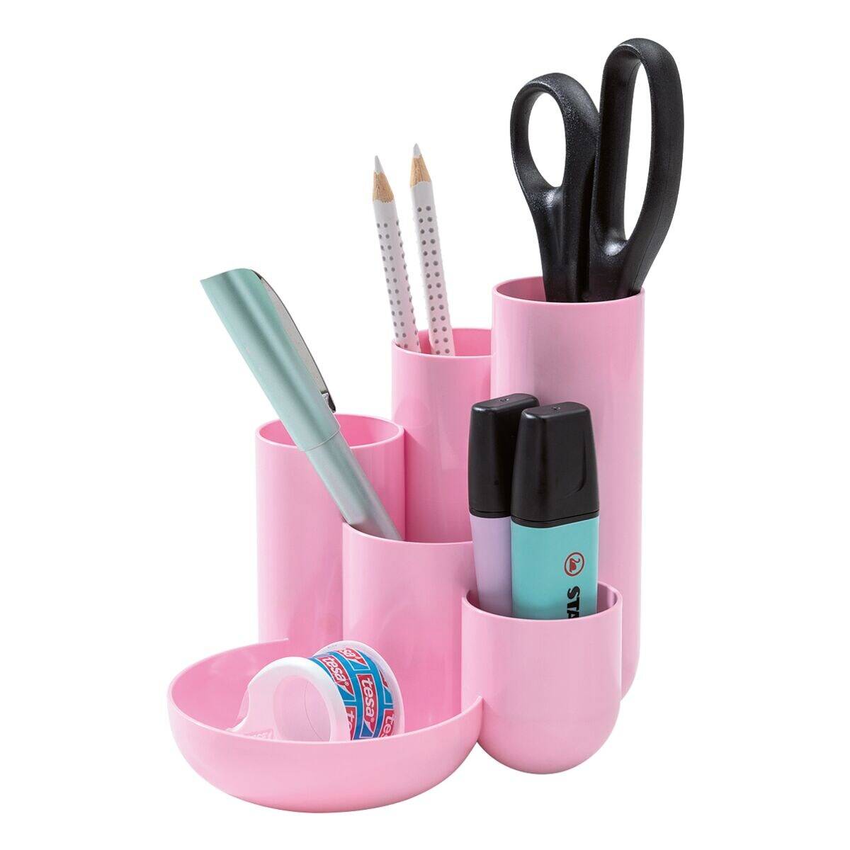HAN - Schreibtischköcher CAMPUS rosa/pastell mit 5 Röhren und 1-1