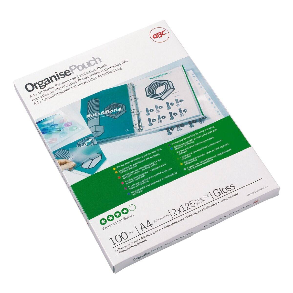 GBC Laminierfolien Organise™ Pouch A4 100 Stück 125 mic-1