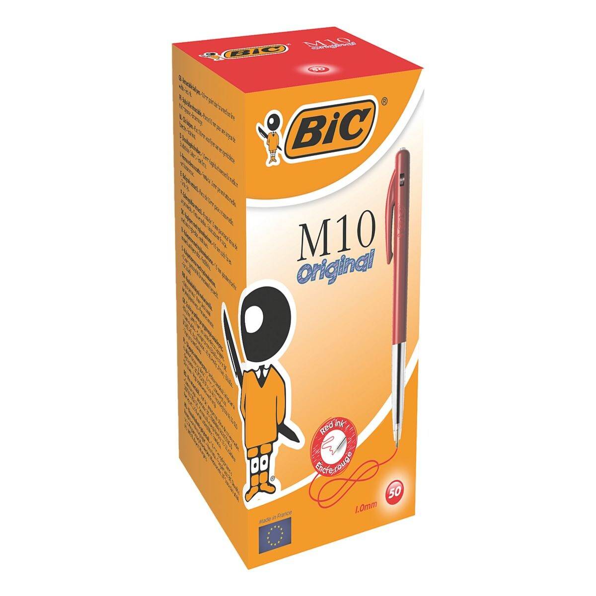 BIC Druckkugelschreiber M10, Strichfarbe: rot-1