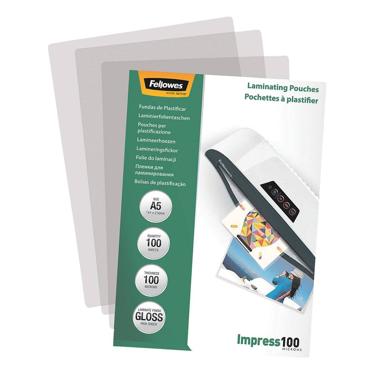 Fellowes Laminierfolien glänzend A5, 100 Stück-1