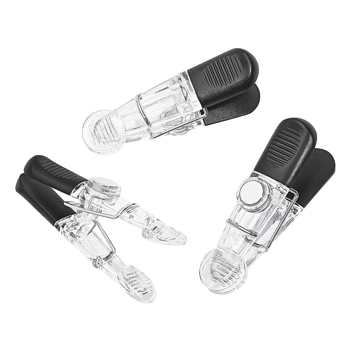 WEDO Notiz-Magnethalter GLOSSY, 4er Set, schwarz/glasklar-1