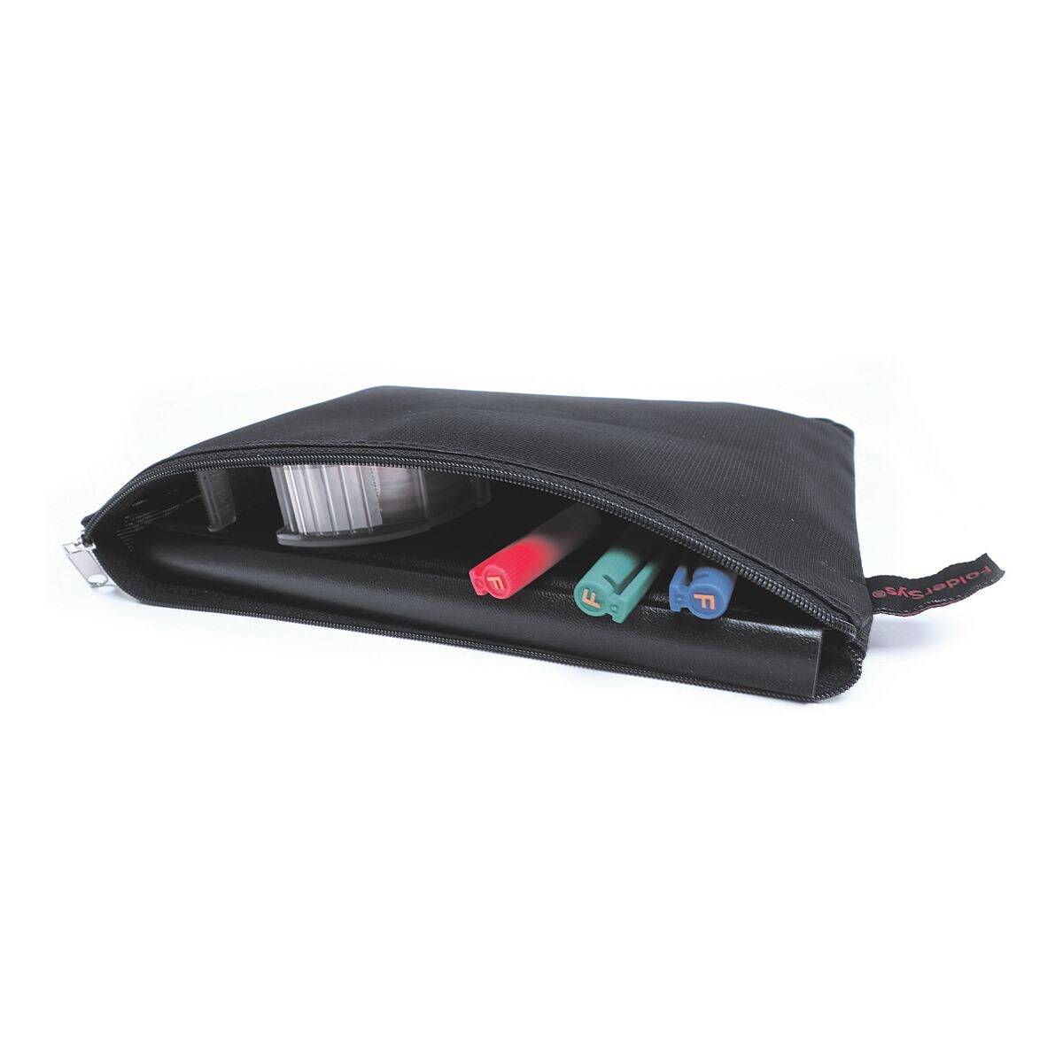 Reißverschlusstasche A5 Nylon schwarz-2