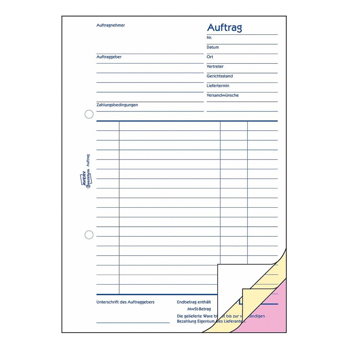 Avery Zweckform Auftragsformular 1726 DIN A5 3x40Blatt-1