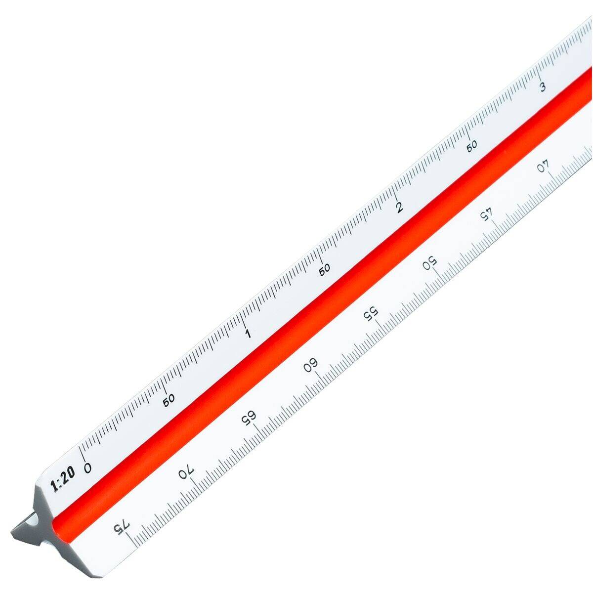 Dreikantmaßstab Maschinenbau Kunststoff 30cm weiß-1