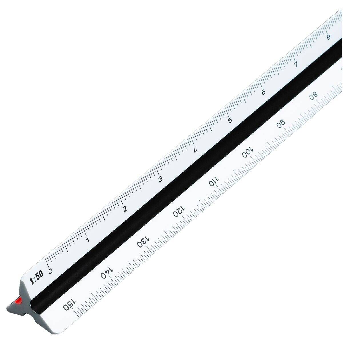 Dreikantmaßstab Maschinenbau Kunststoff 30cm weiß-3