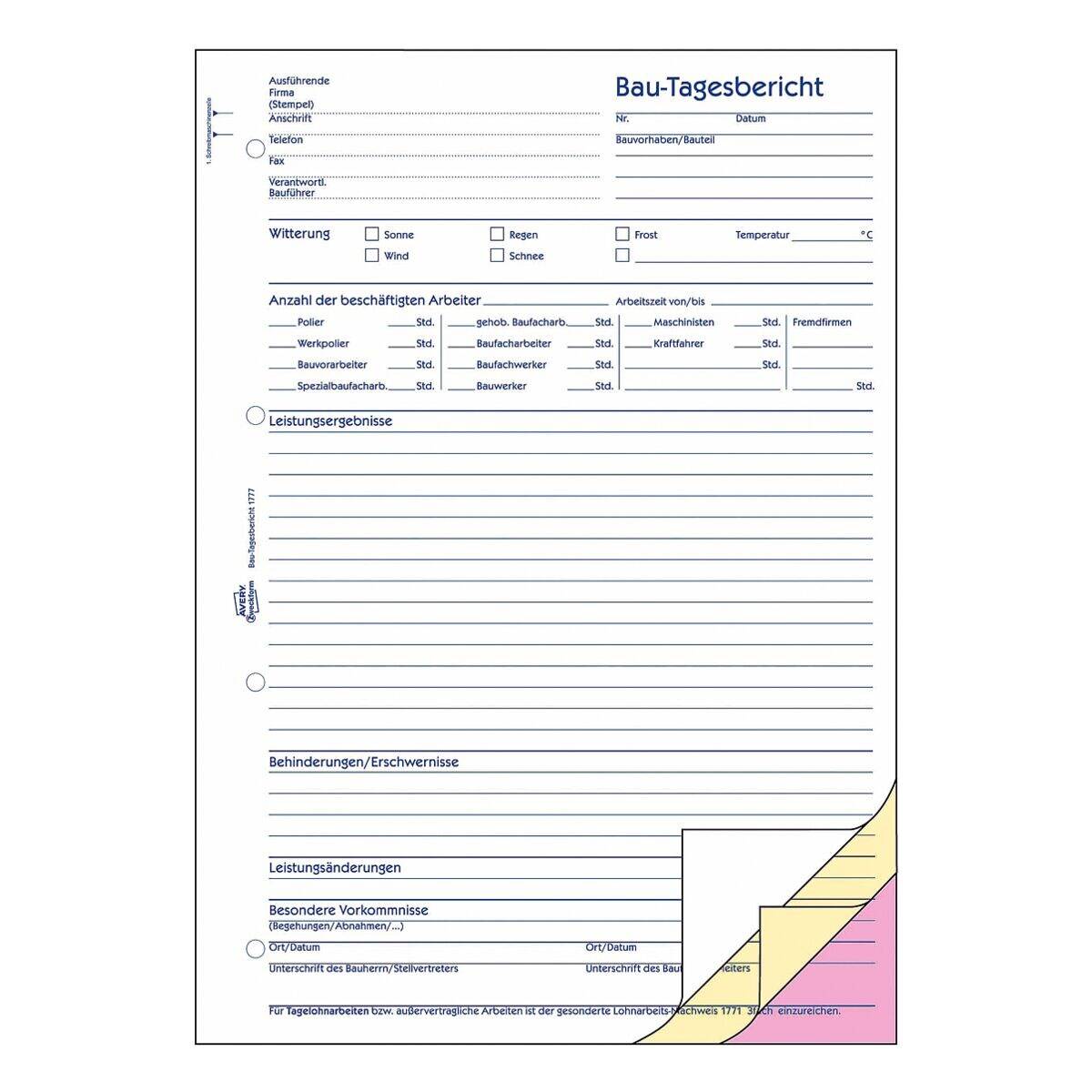 Avery-Zweckform Bautagesbericht »1777«-1
