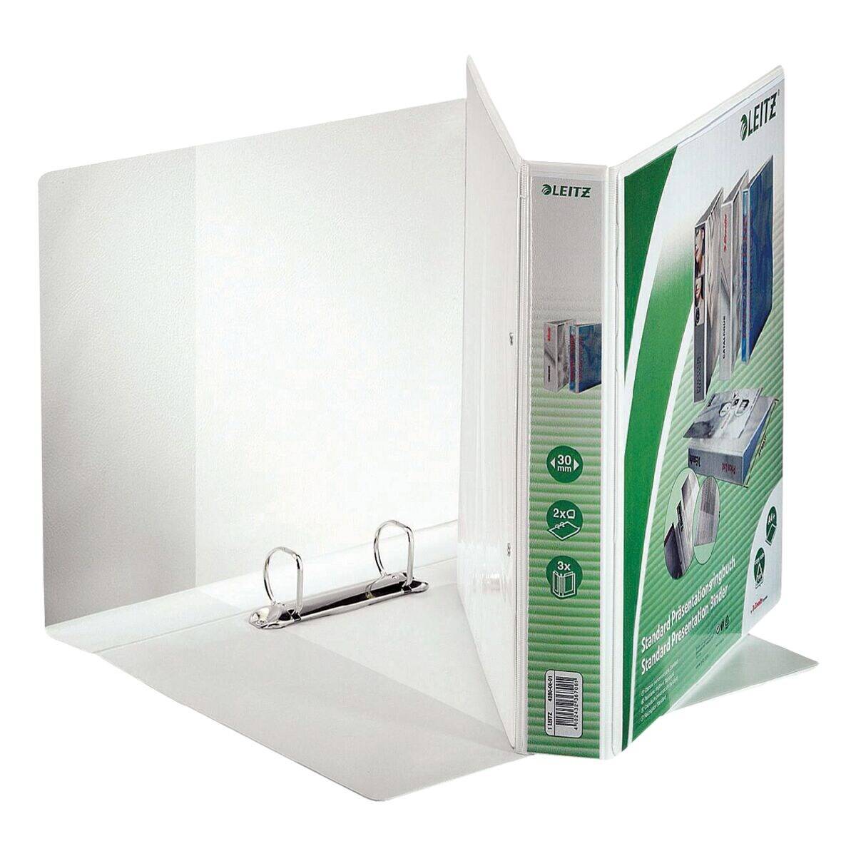 Leitz Präsentationsringbuch 42800001 A4 PP 2Ri 30mm ws