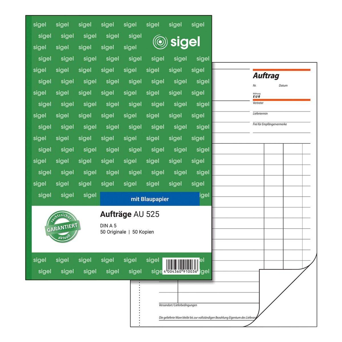 Sigel Formularbuch »Auftrag« AU525-0