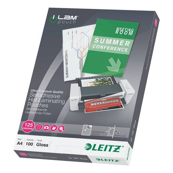 Leitz Laminierfolien A4 100 Stück 125 mic »selbstklebend«