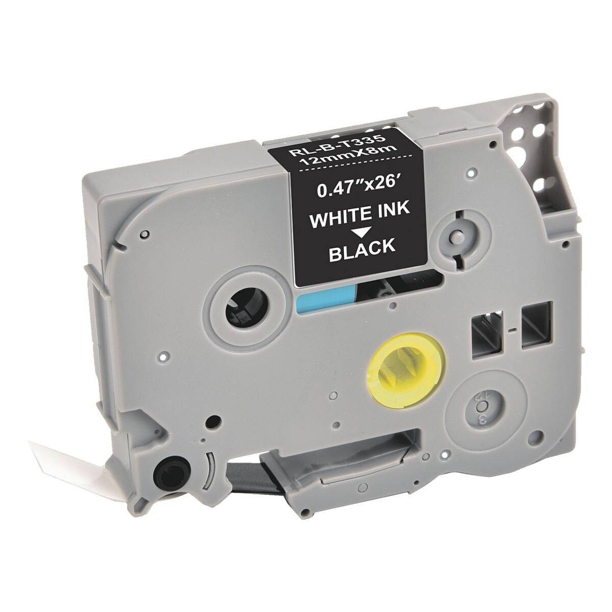 Schriftband G&G 15558 Kompatibel ersetzt Brother TZe-335 Kunststoff Bandfarbe: Schwarz Schriftfarbe: Weiß 12 mm 8 m-1