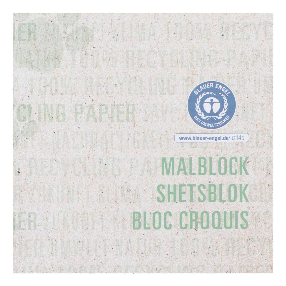 Malblock - A4 90 g/qm 100 Blatt blanko Recycling.-4