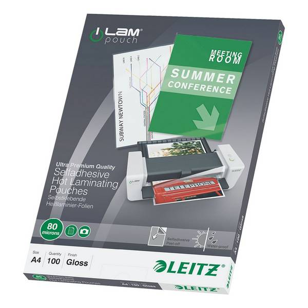 Leitz Laminierfolien A4 100 Stück 80 mic »selbstklebend«